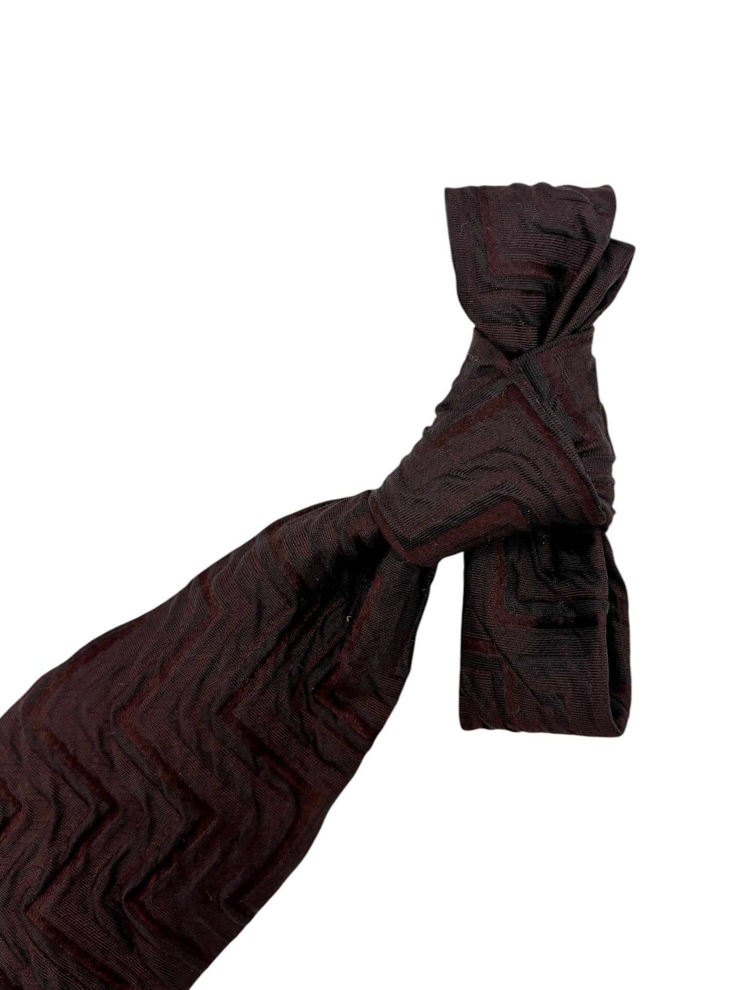 Ermenegildo Zegna Dark Maroon Silk Blend Geometric Textured Tie