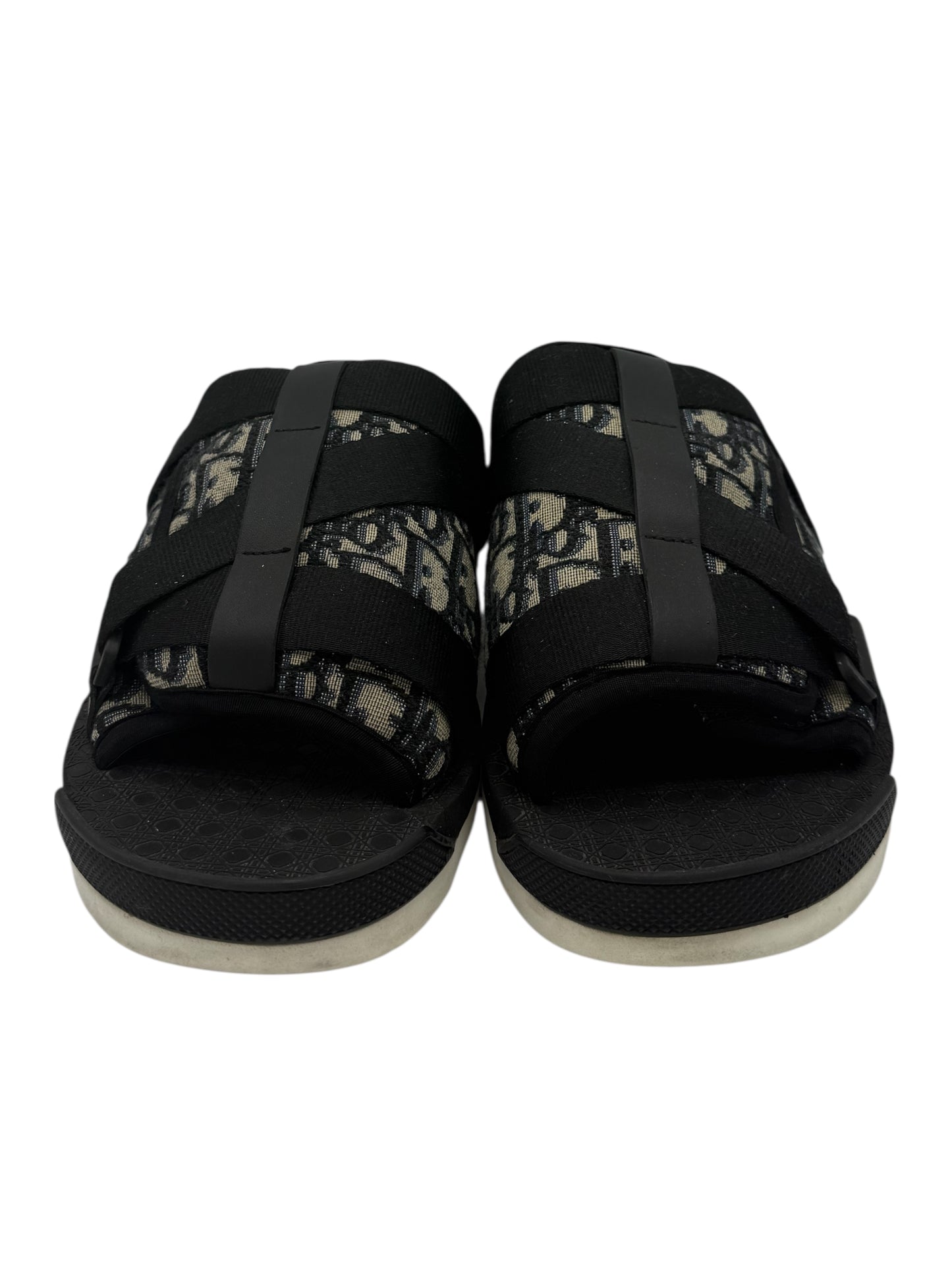 Christian Dior Black & Grey Aqua Slide Sandals 10 M / 11.5 W