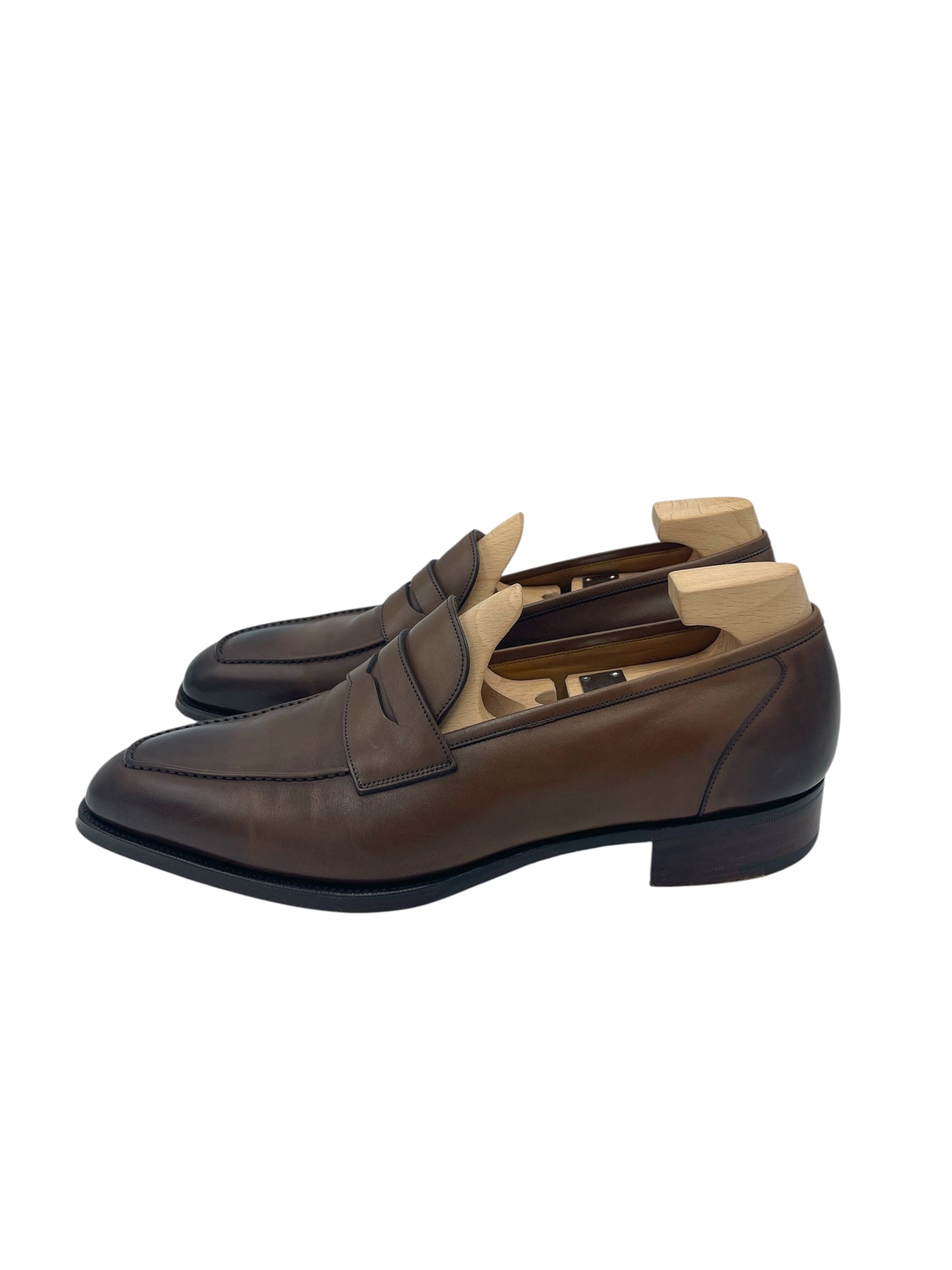 Gaziano & Girling Vintage Oak Calfskin Monaco Penny Loafers 8.5 M / 10 W