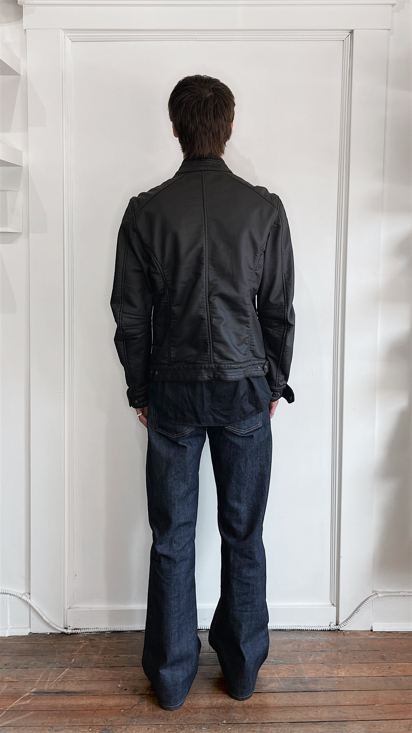 Belstaff Black Waxed Cotton Moto Jacket 40