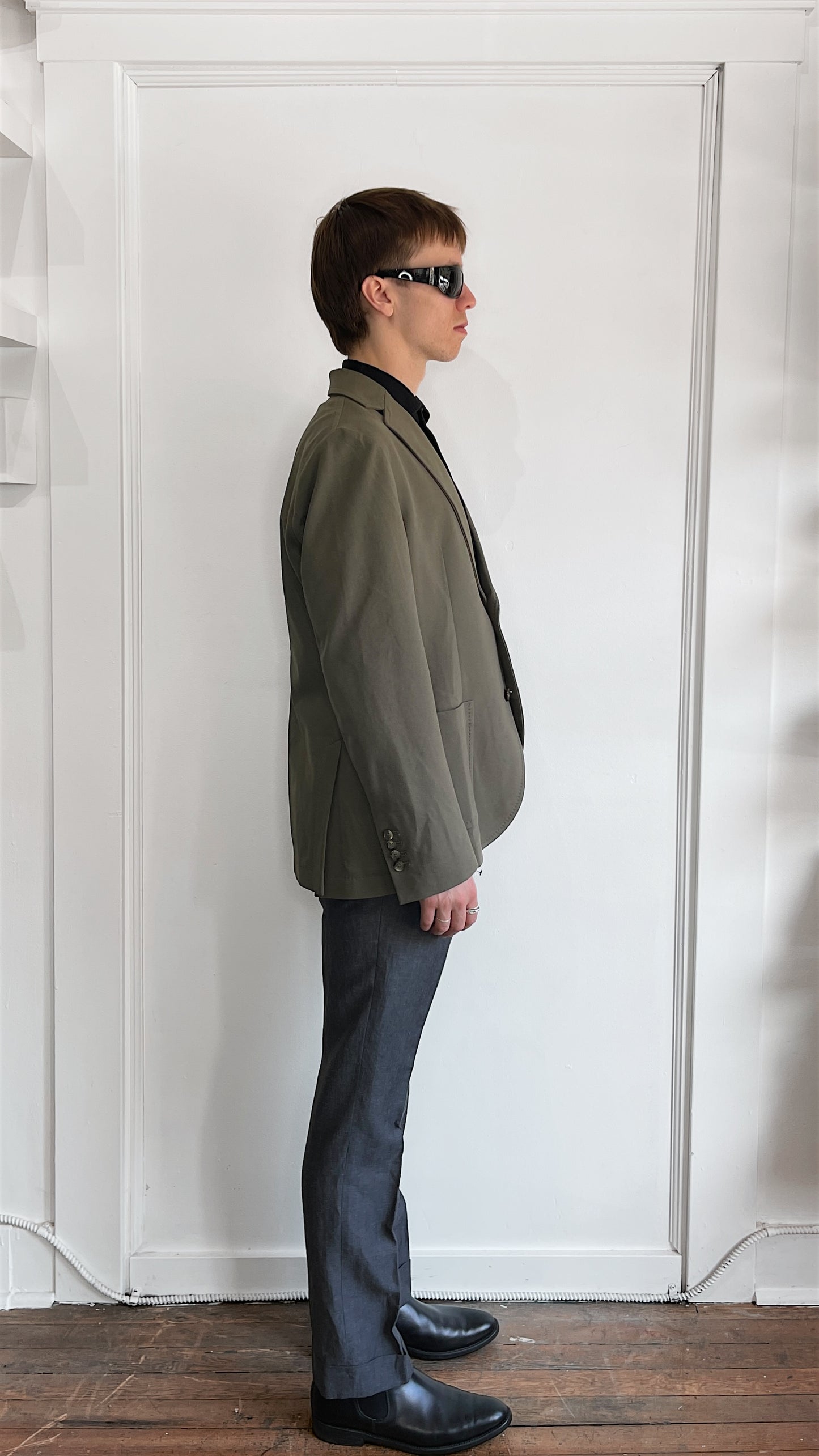 Circolo Olive Green Cotton Blend Casual Sport Coat 40