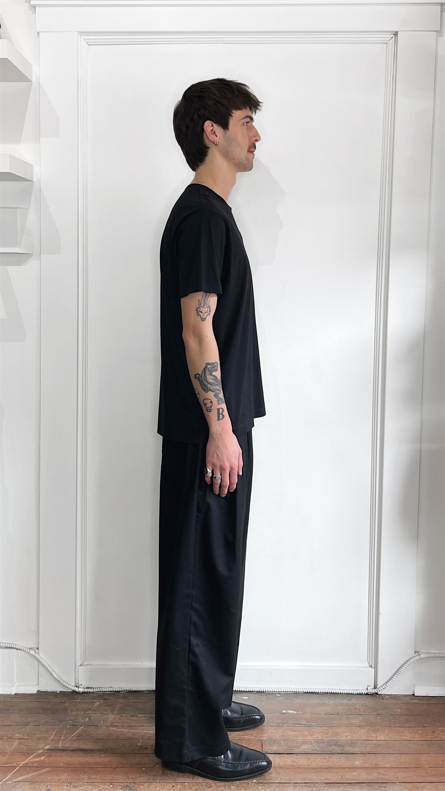 Sunspel Black Lightweight Cotton T-Shirt Extra Large