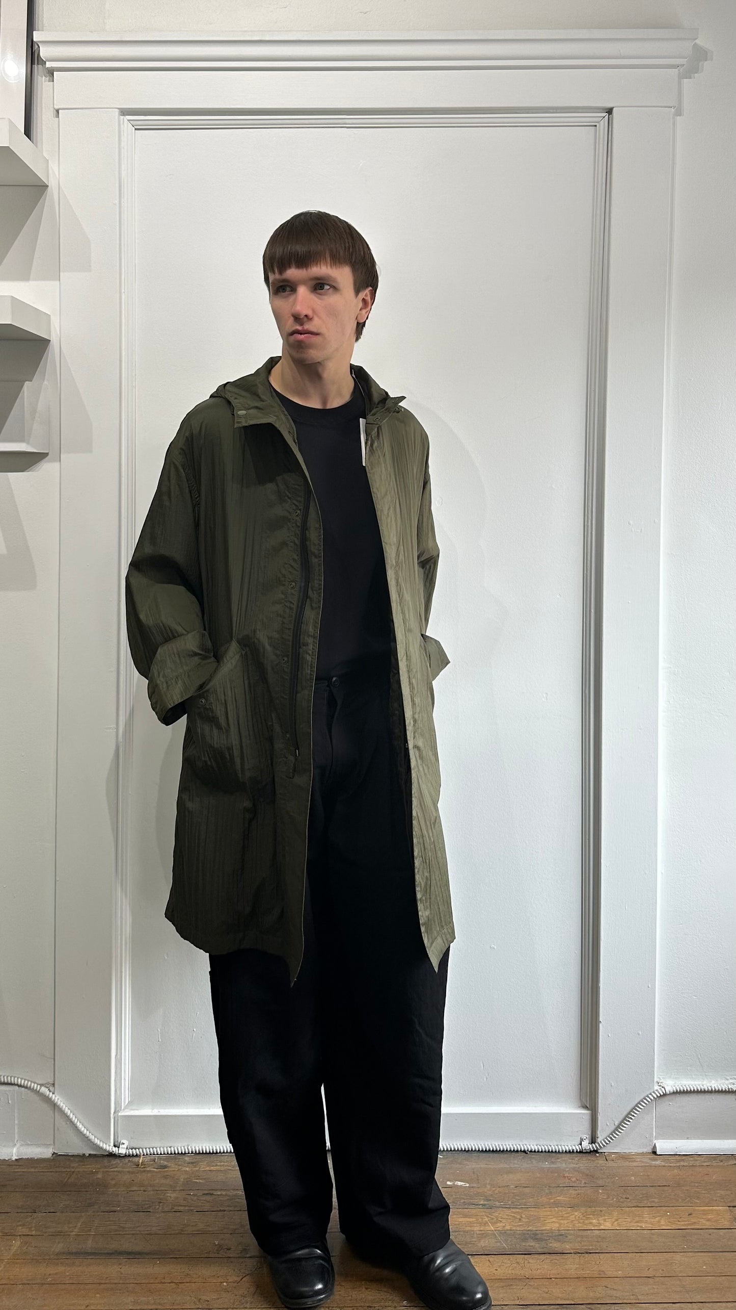 Helmut Lang Army Green Lightweight Parachute Parka Extra Small - XS