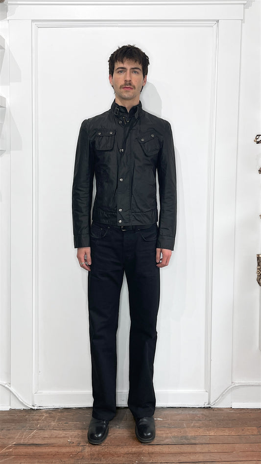 J.Lindeberg Black Waxed Short Jacket Small