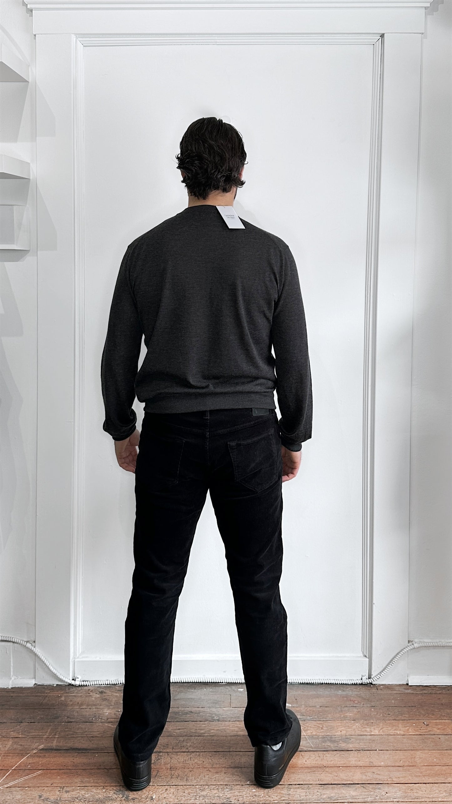 Tom Ford Black Corduroy Straight Fit Pants 34