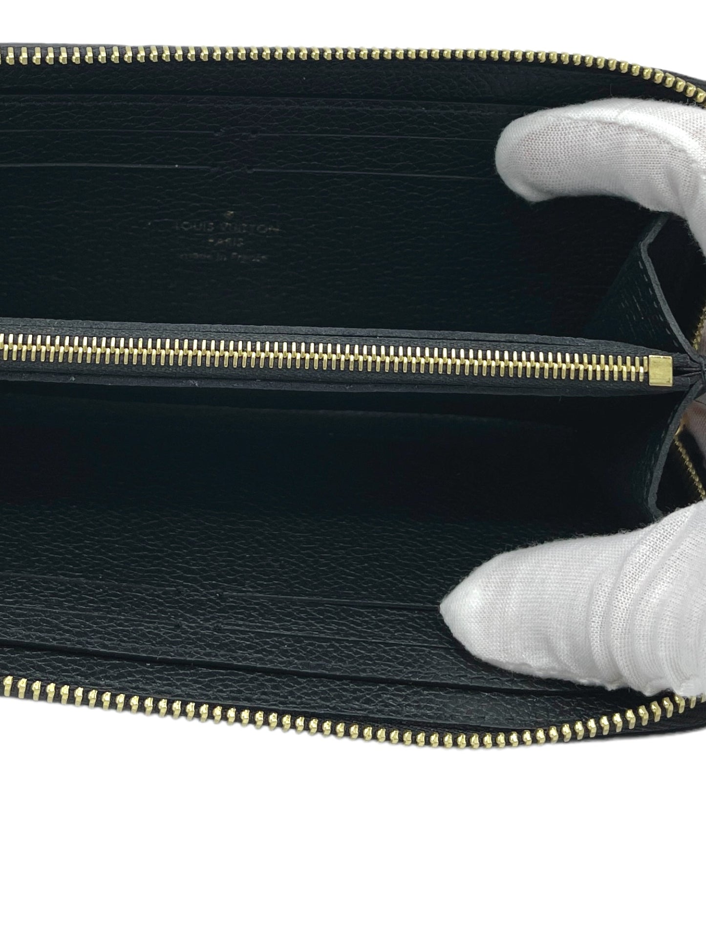 Louis Vuitton Black Embossed Monogram Leather Zippy Wallet