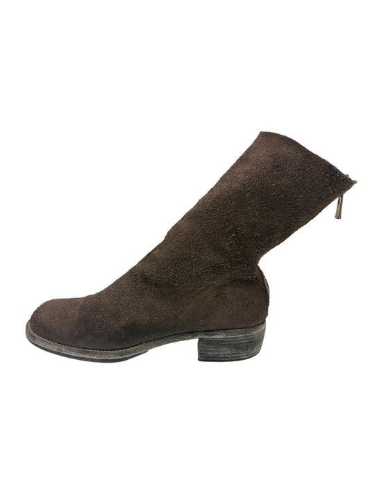 Guidi Brown Reverse Bison Suede 788Z Back Zip Boots EU 45
