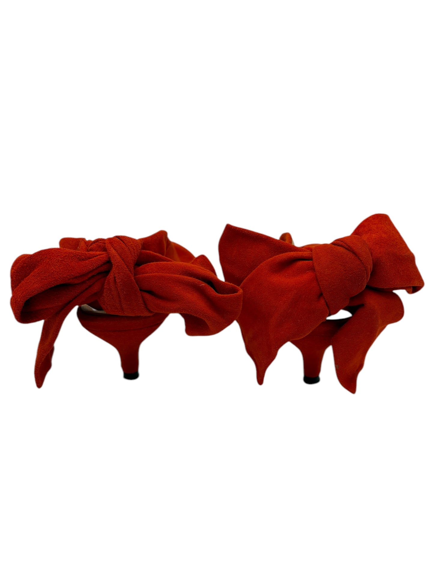Ganni Red Suede Bow Strap Pumps 6.5 M / 8 W