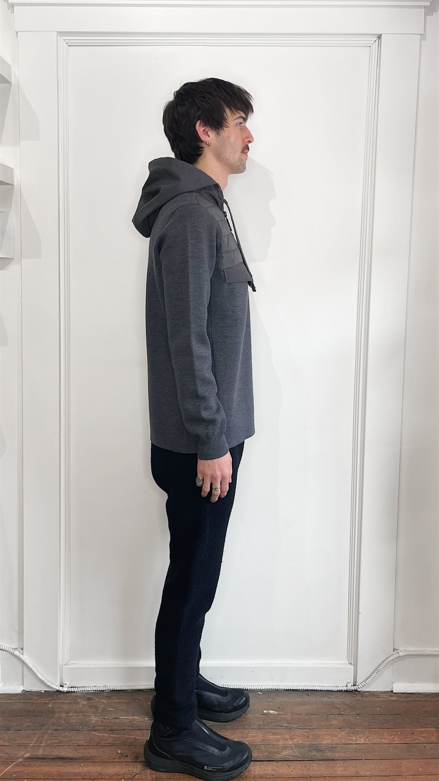 Canada Goose Iron Grey Merino Wool Hybridge Knit Anorak Medium - M