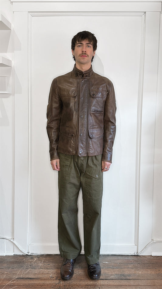 Matchless Dark Brown Leather Kensington Jacket Large