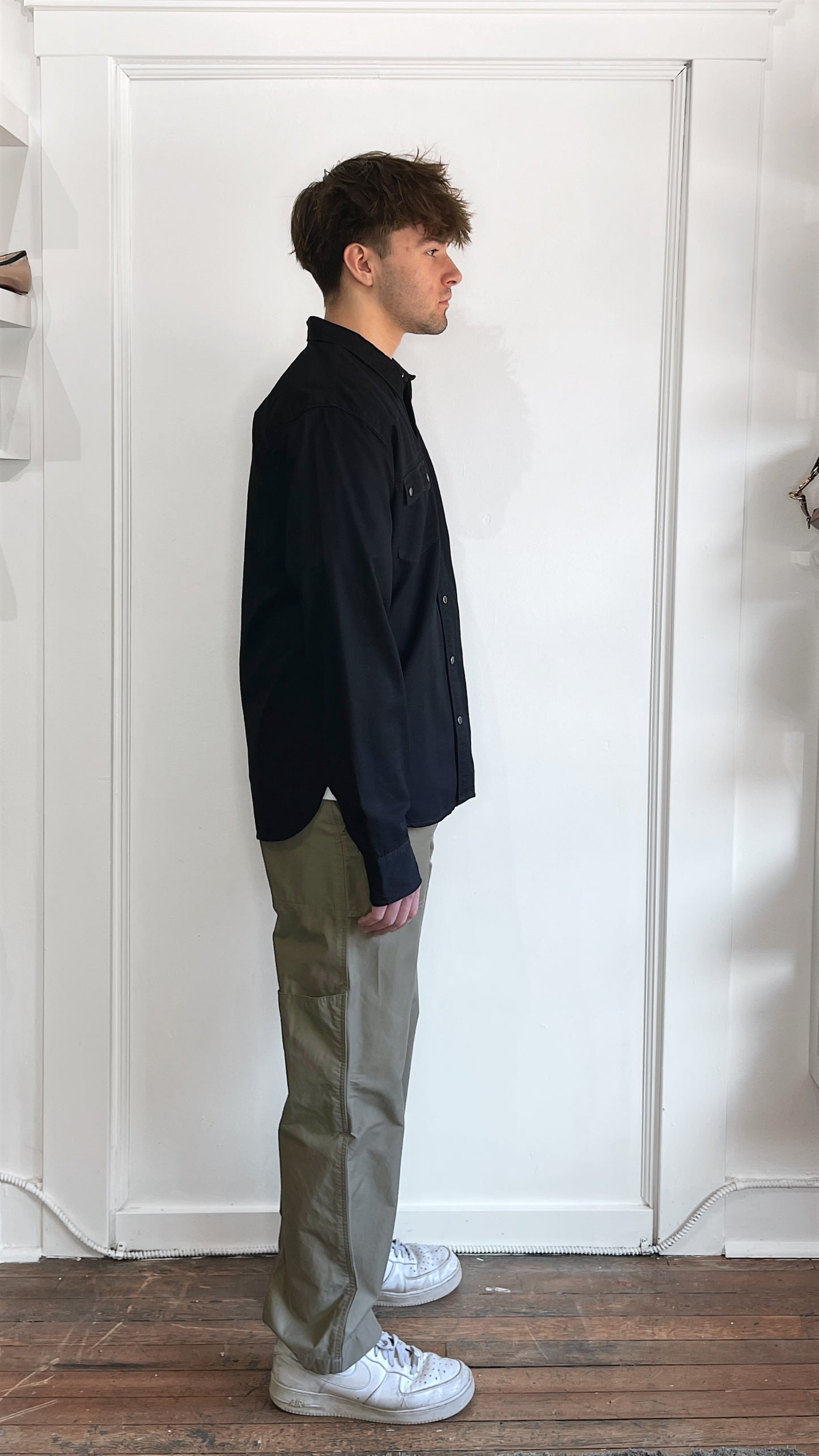 Freenote Cloth Black Cotton Twill Western Shirt Extra Large