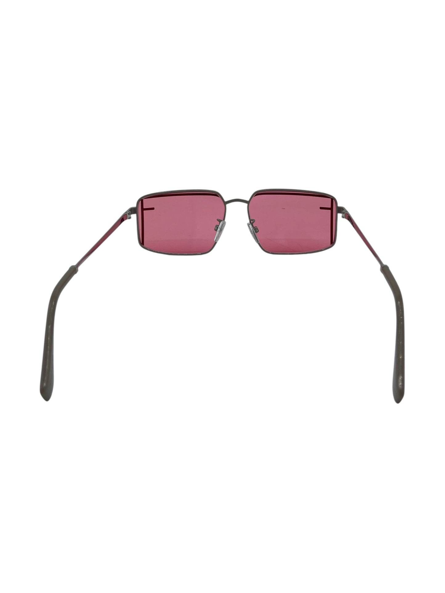 Fendi Pink & Taupe Square Metal Sunglasses