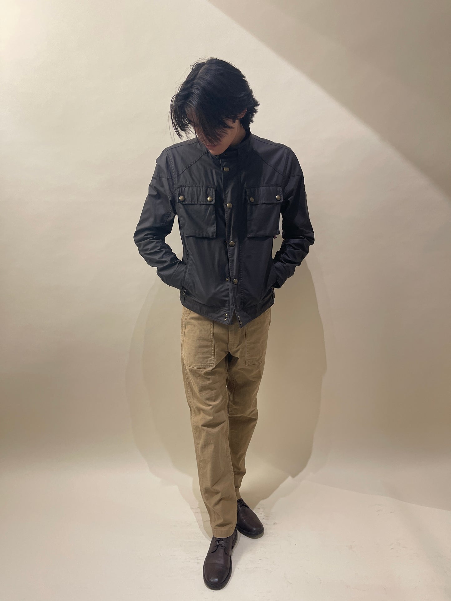 Belstaff Dark Brown Waxed Cotton Racemaster Jacket 40