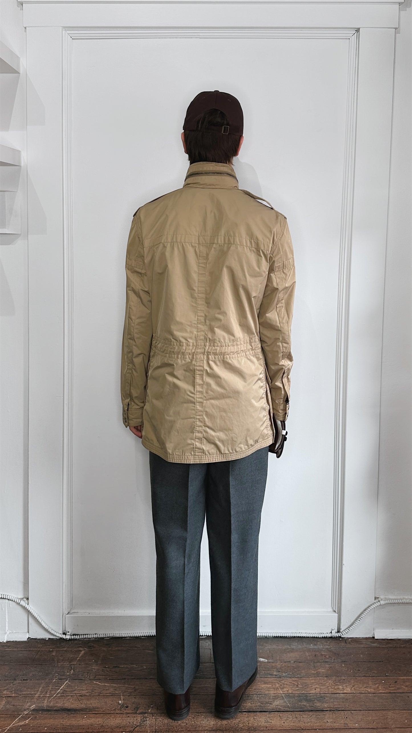 Coach Tan Hooded Raincoat Small