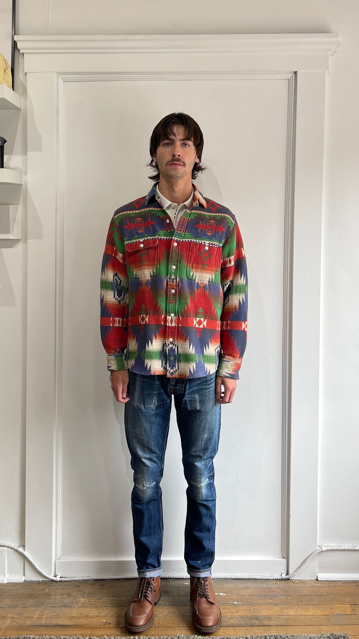 Polo Ralph Lauren Multicolour Southwestern Work Flannel Shirt Medium - M