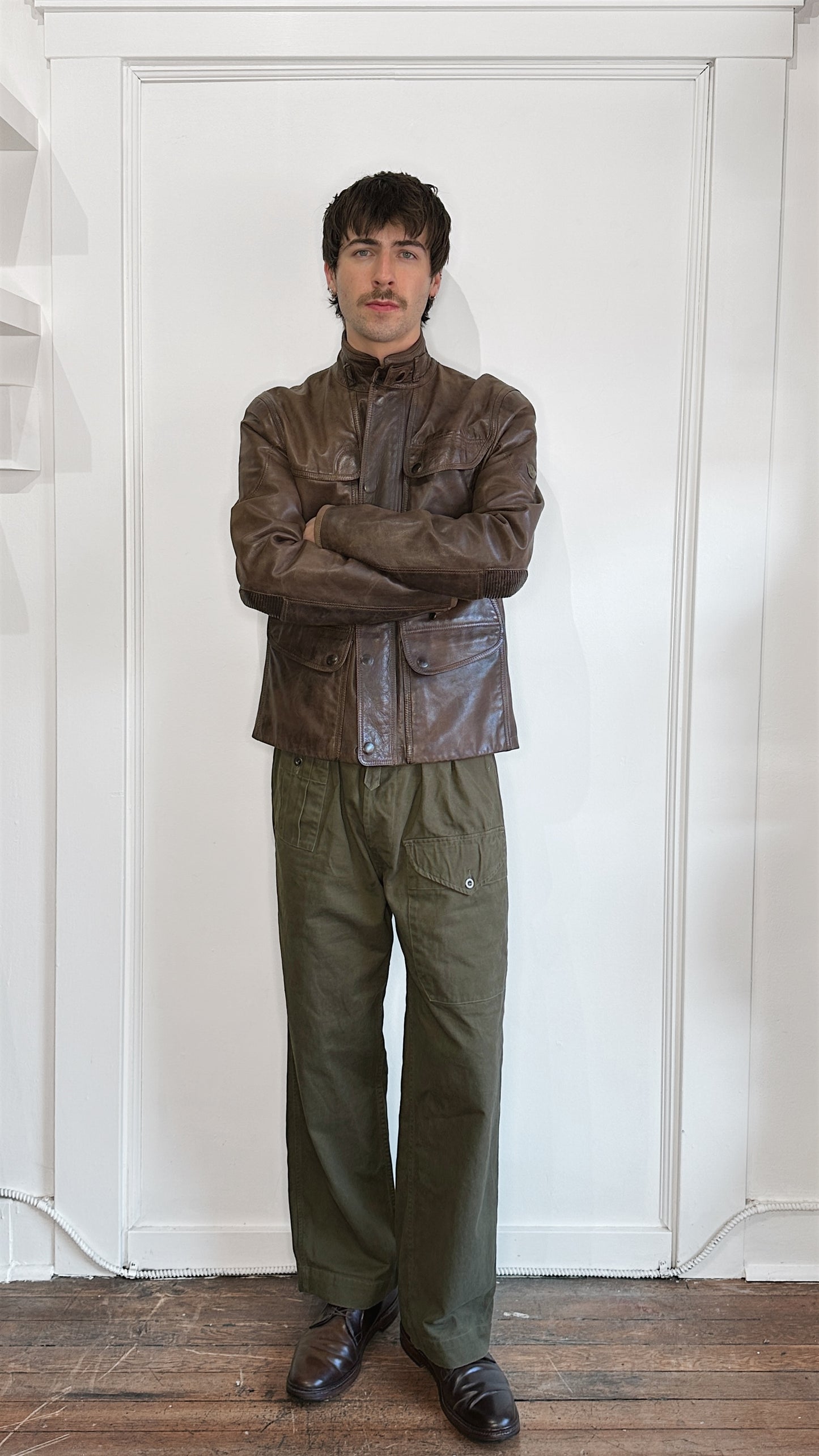 Matchless Dark Brown Leather Kensington Jacket Large