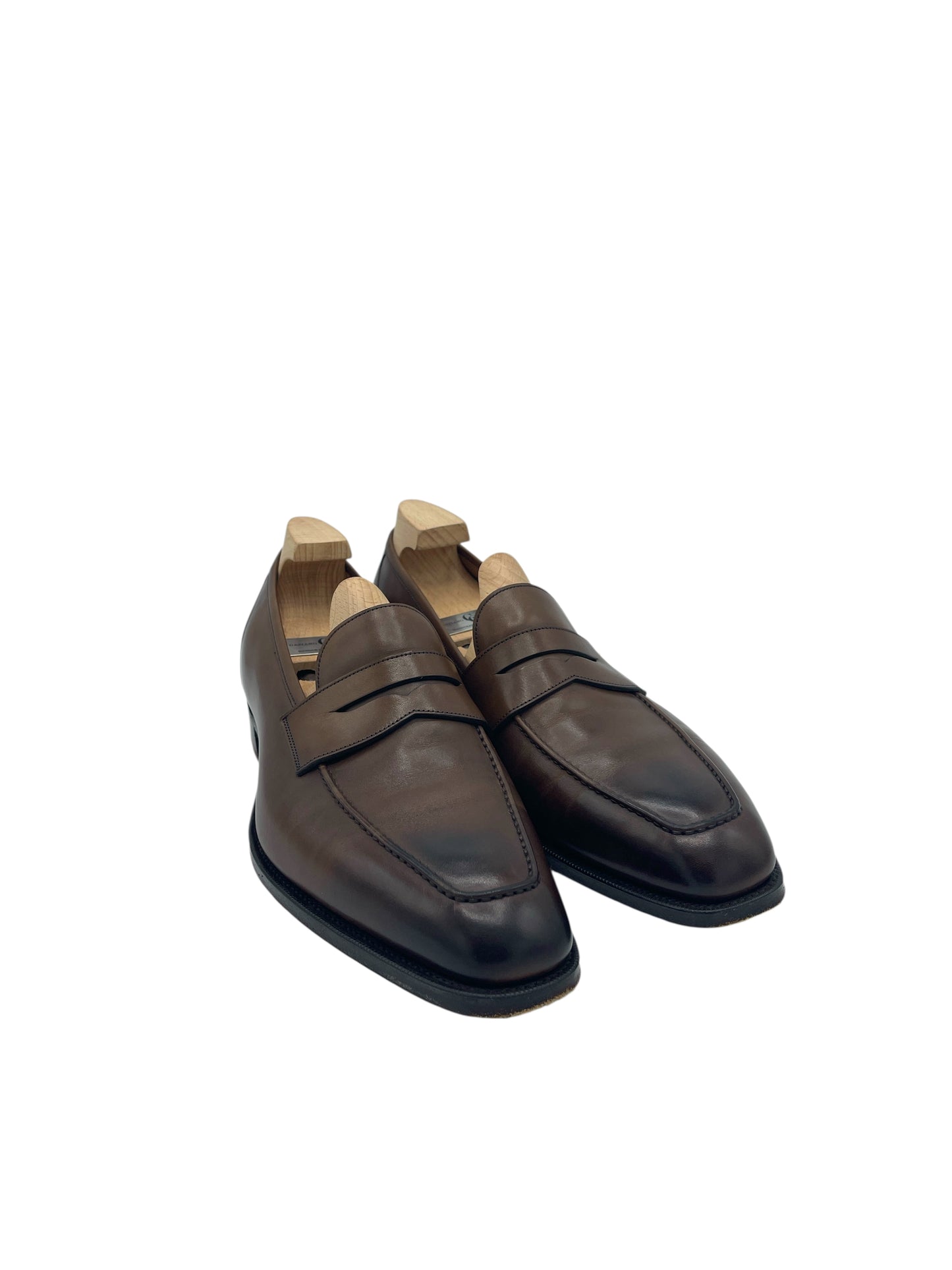Gaziano & Girling Vintage Oak Calfskin Monaco Penny Loafers 8.5 M / 10 W