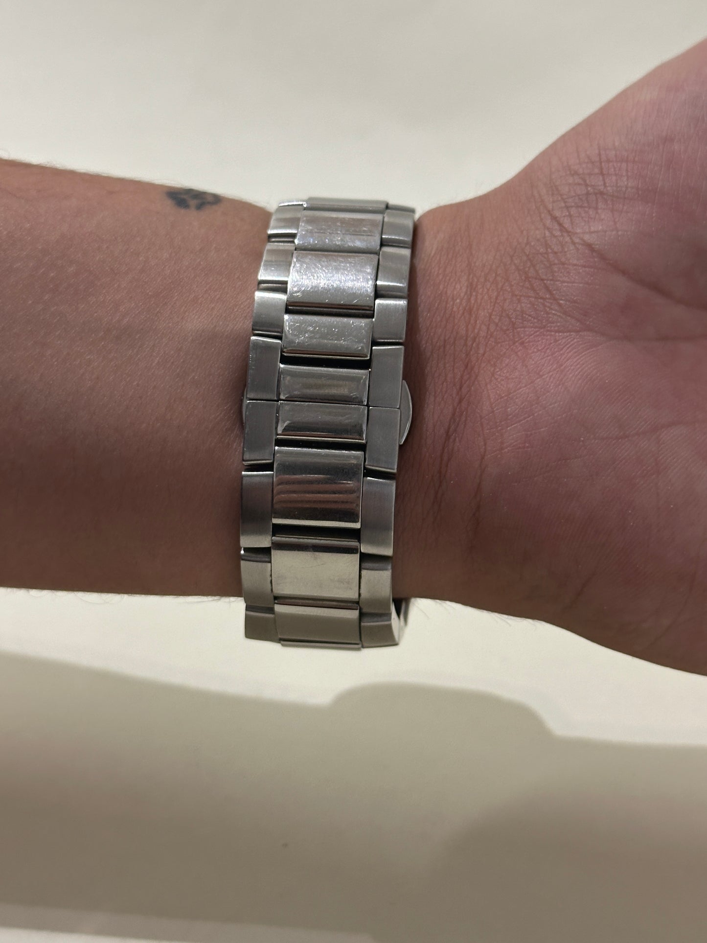 Philip Stein Silver & Black Teslar Quartz Dual Time Watch
