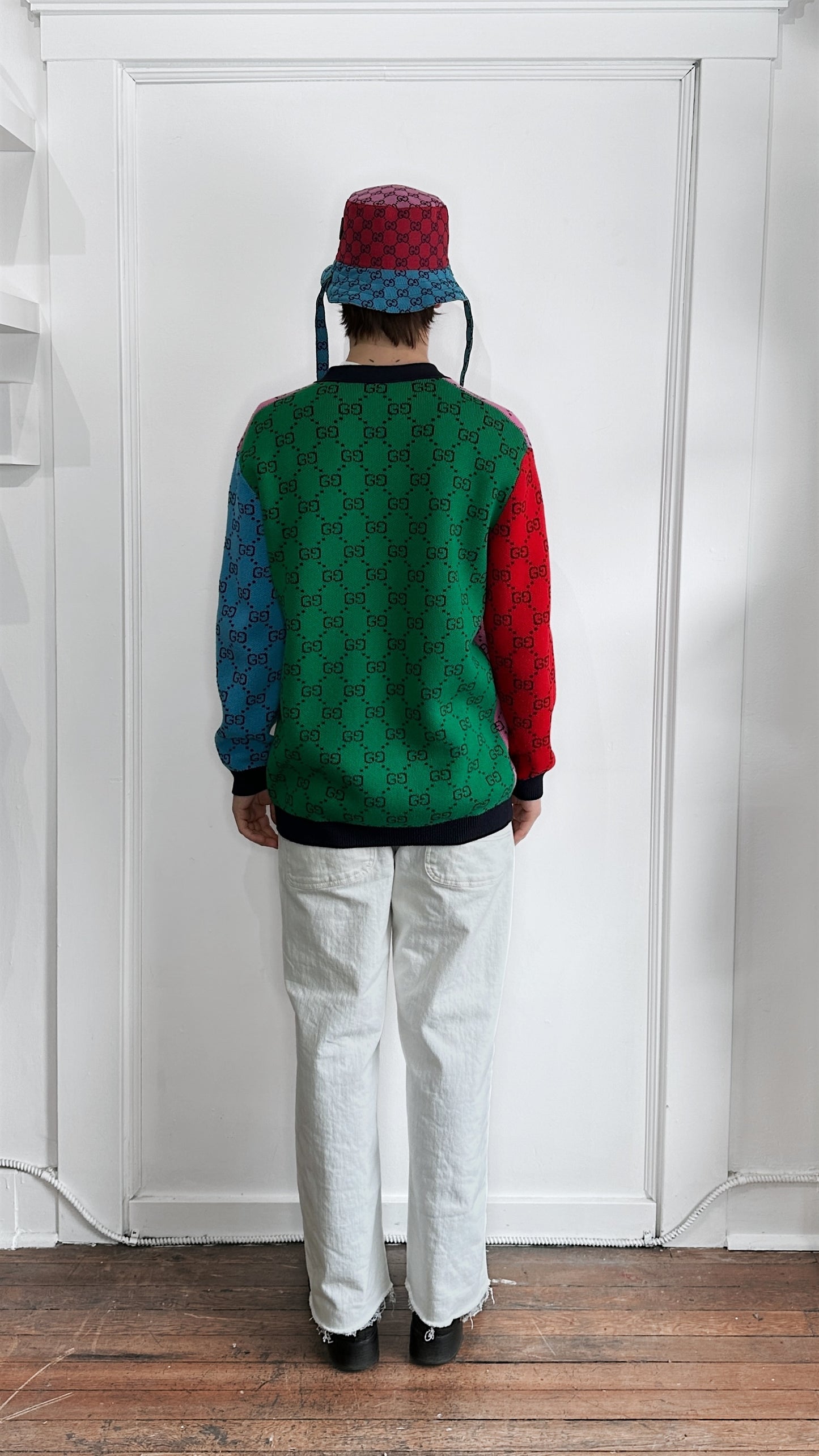 Gucci Multicolour Wool Blend Monogram Cardigan Extra Small