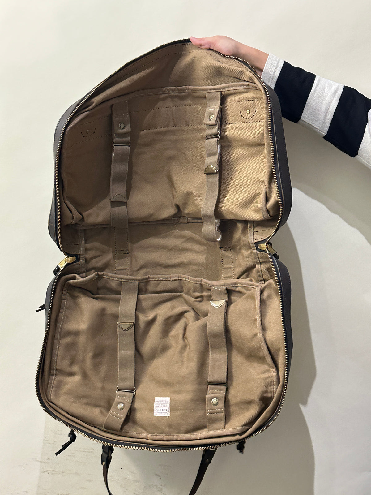 Filson Tan Rugged Twill Pullman Bag