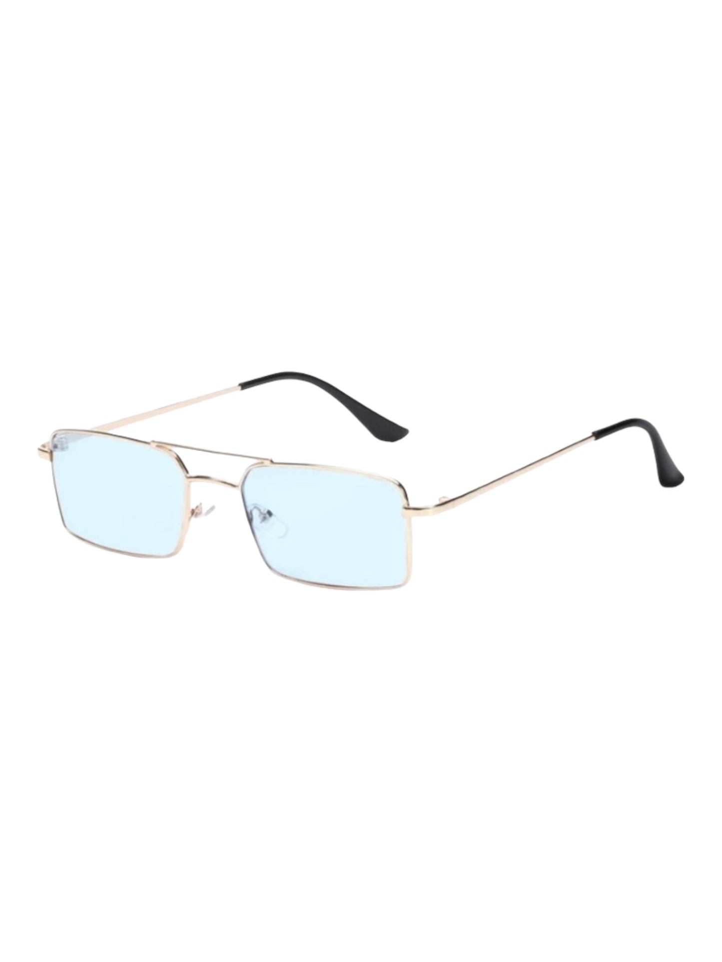 Rectangle Metal Frame Aviator Style Everyday Sunglasses