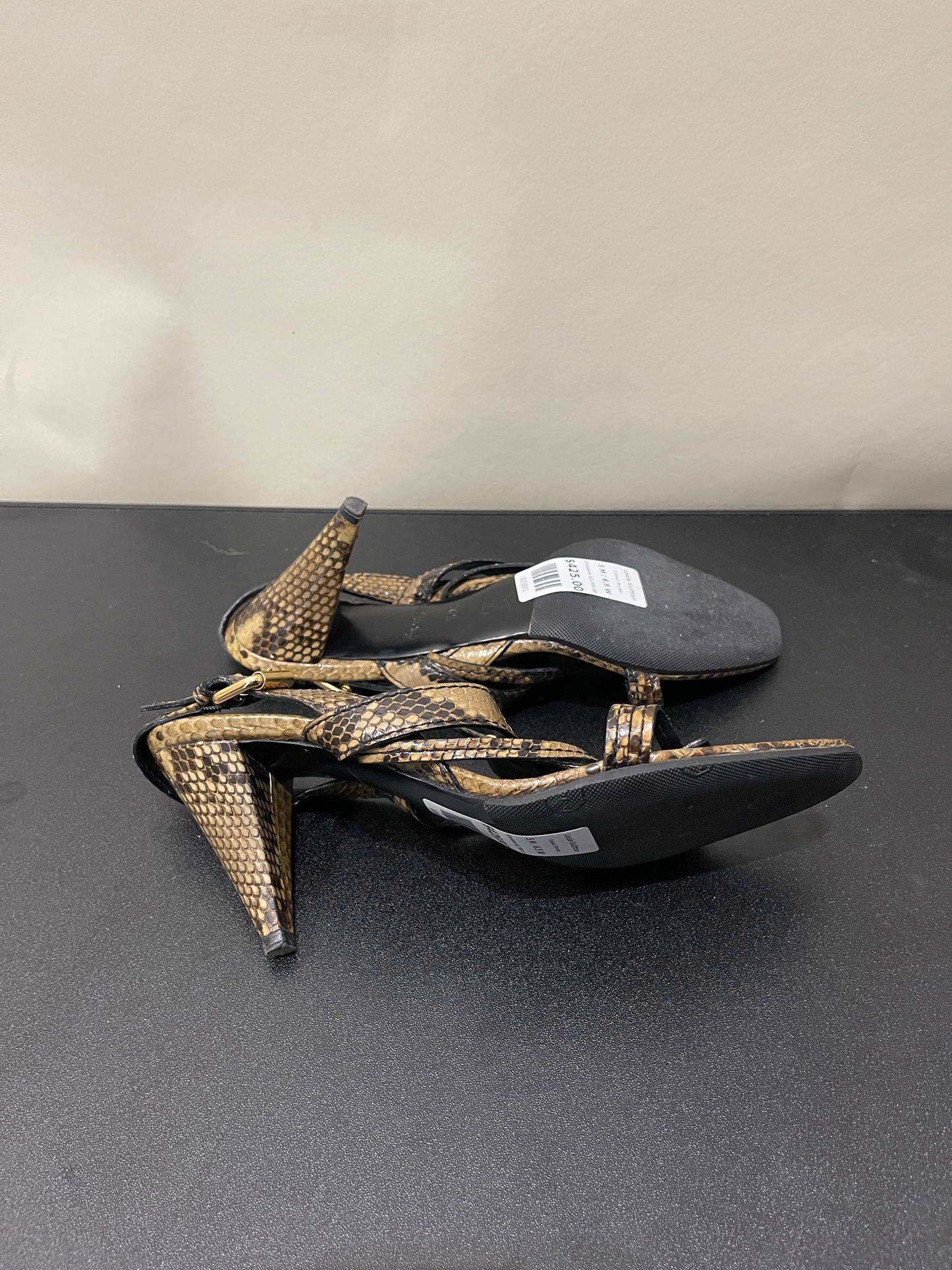 Louis Vuitton Brown Python Print Leather Slingback Sandals 5 M / 6.5 W