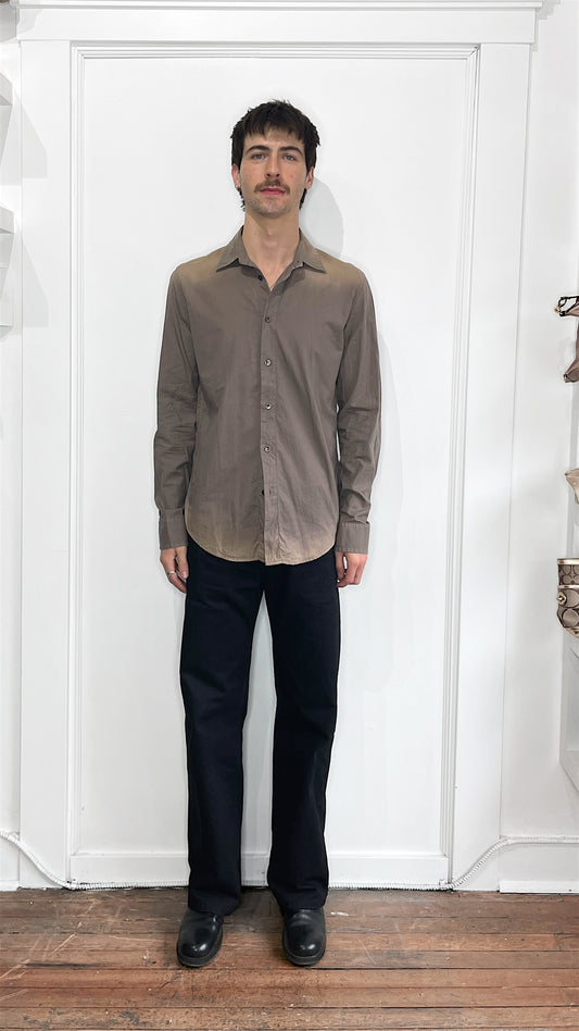 Maison Margiela Taupe Faded Shoulder Button Up Shirt Medium