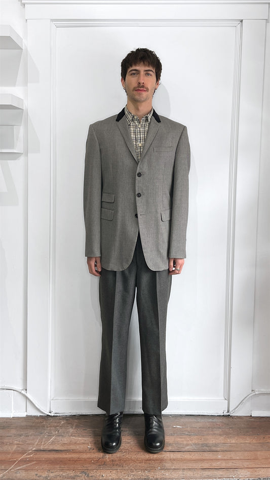 Burberry Grey Wool Blend 3-Button Sport Coat 42S