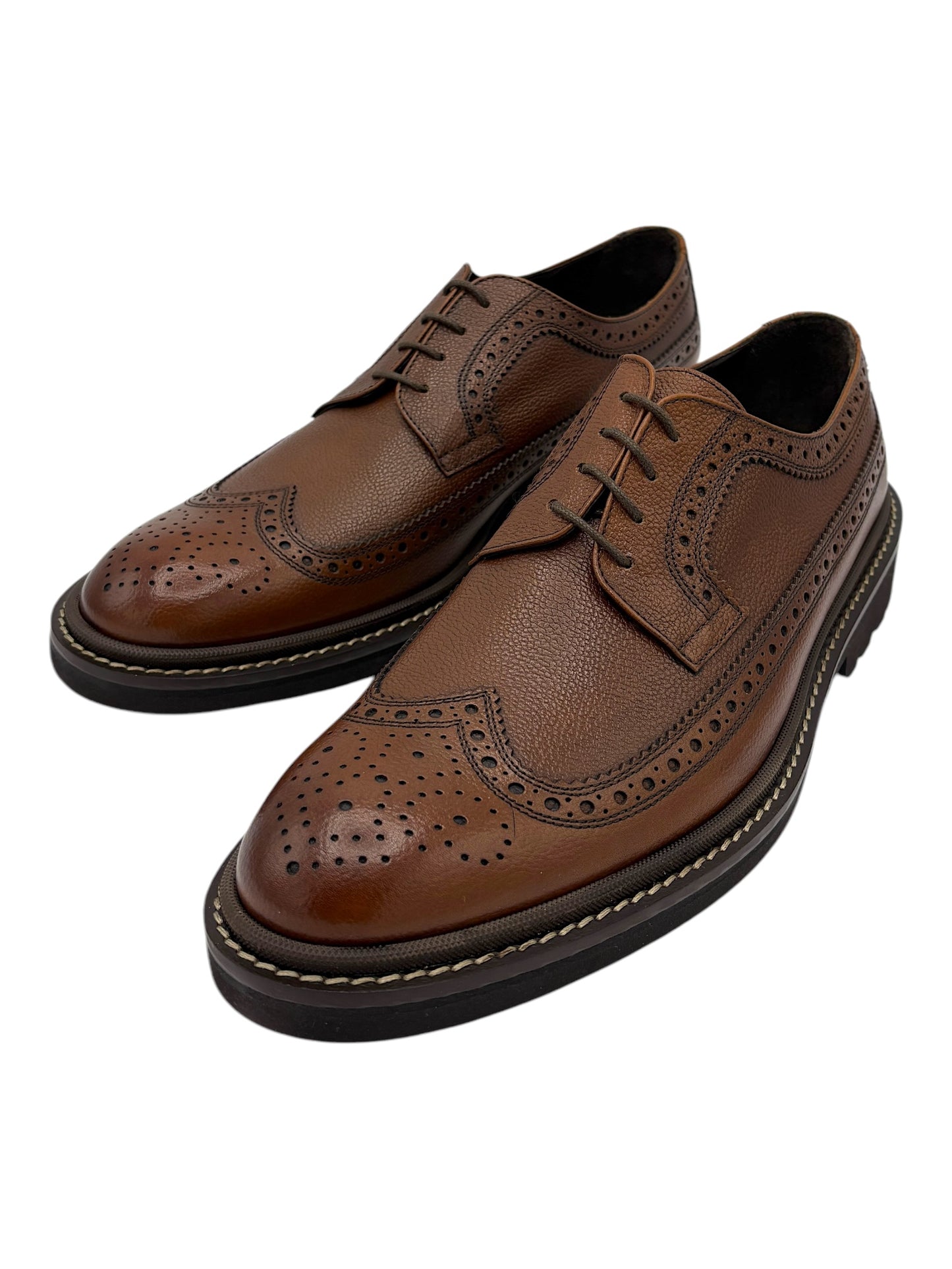 To Boot New York Cognac Pebbled Leather Brogue Darius Dress Shoes 11 M / 12.5 W