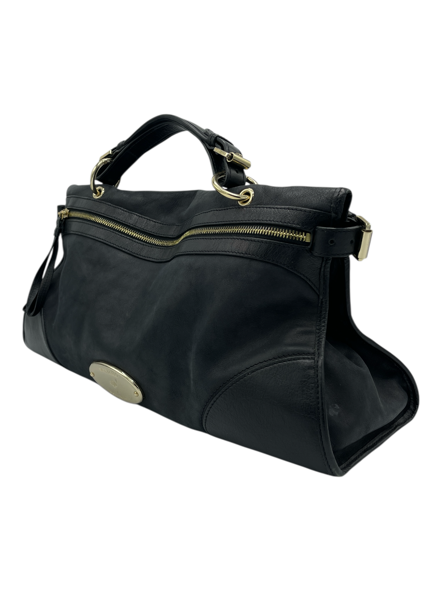 Mulberry Black Smooth Leather Taylor Satchel