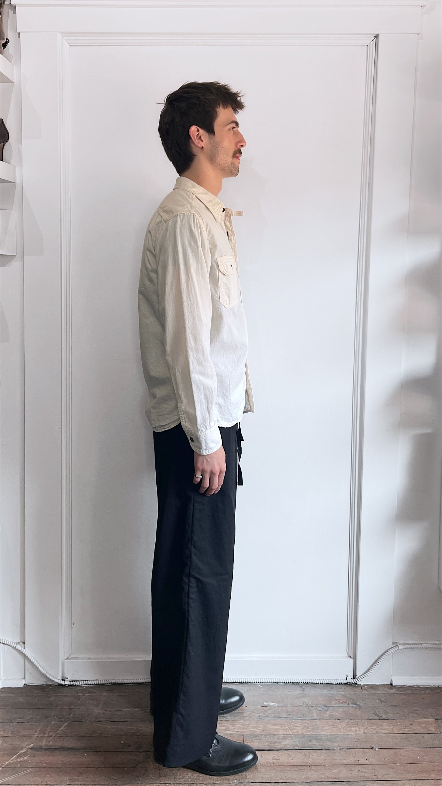 Momotaro Cream Double Pocket LS Button Up Shirt 42