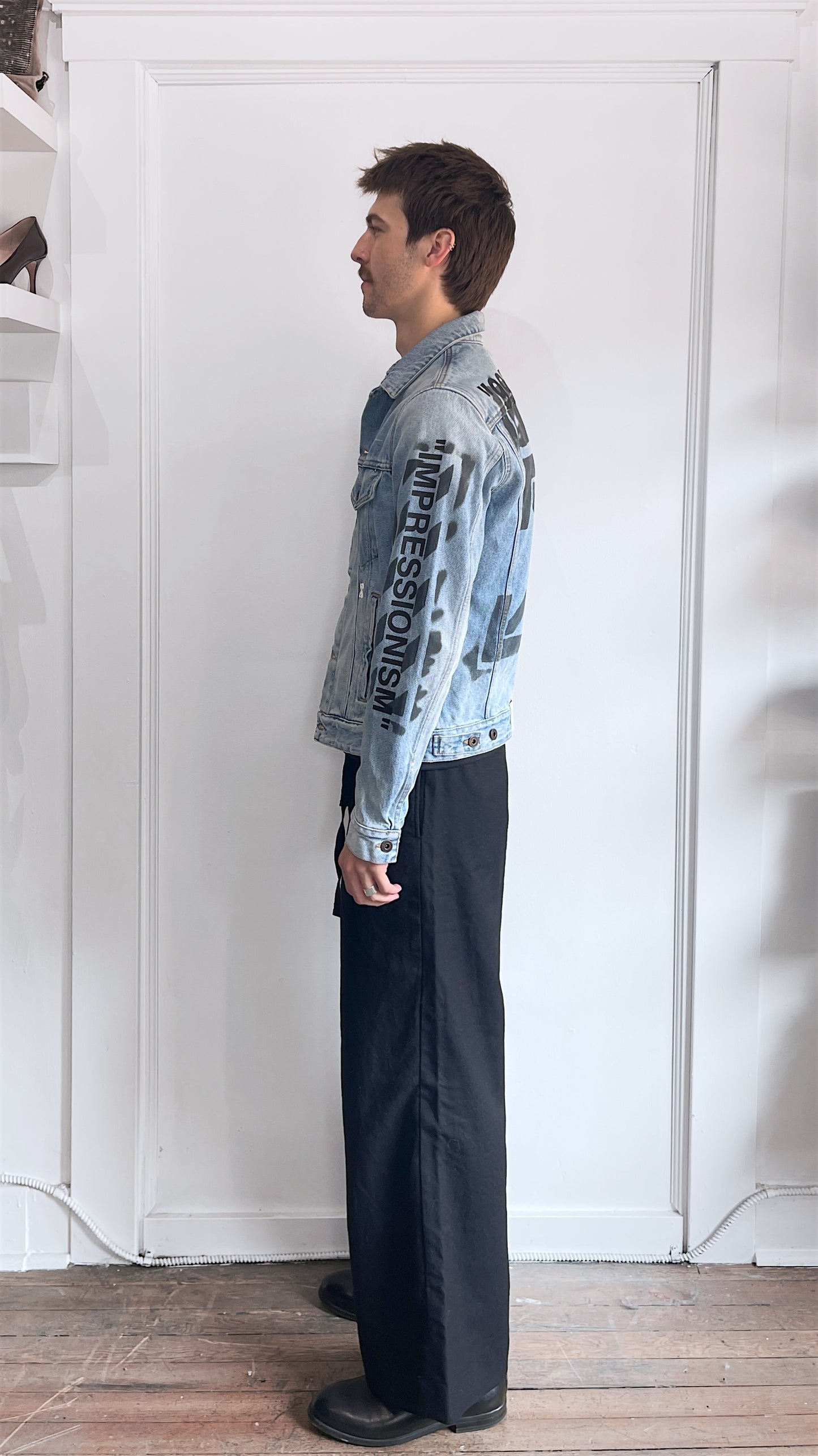 Off-White Light Blue 'Impressionism' Slim Denim Jacket Medium