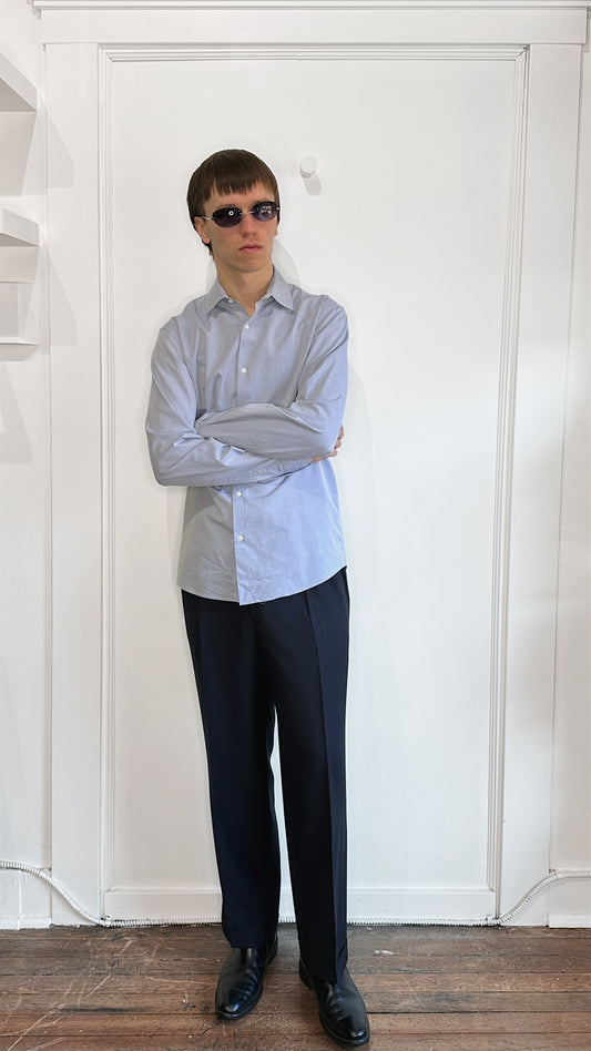 Sunspel Light Blue Cotton Button Up Shirt Medium