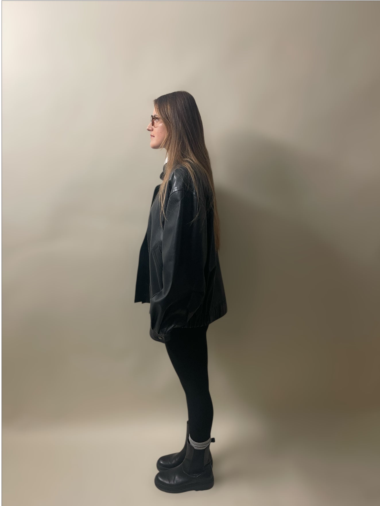 Nancy Lord Navy Blue Leather Bomber Jacket Extra Large - XL