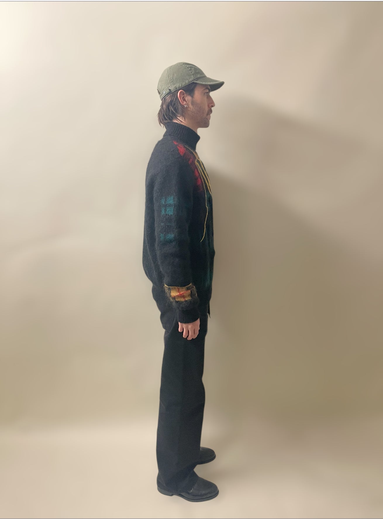 JW Anderson Black & Multicolour Mohair Blend Knit LS Turtleneck Sweater Extra Large - XL