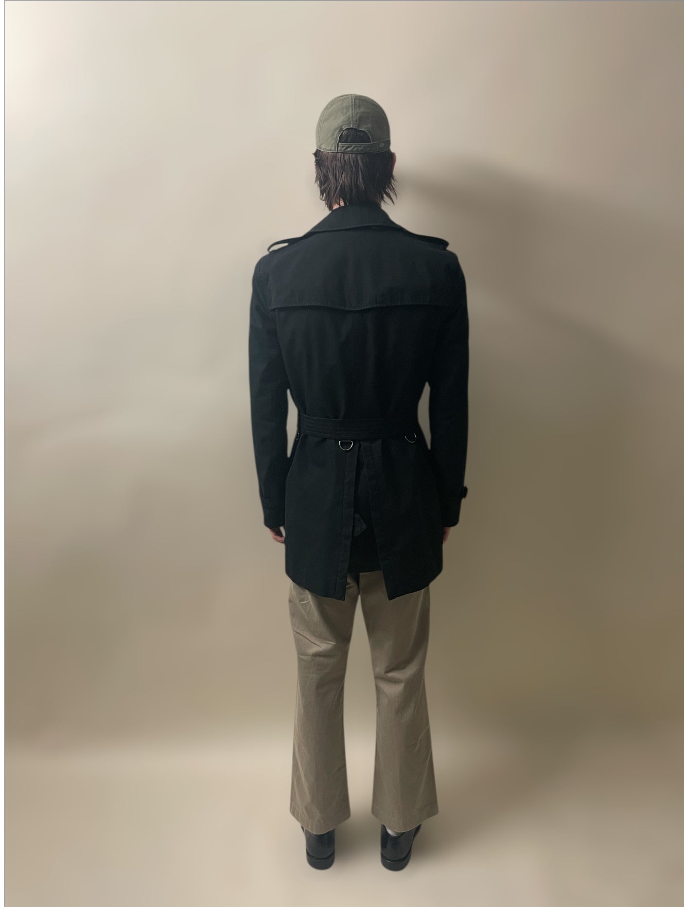 Burberry Black Cotton Kensington Trench Coat 38