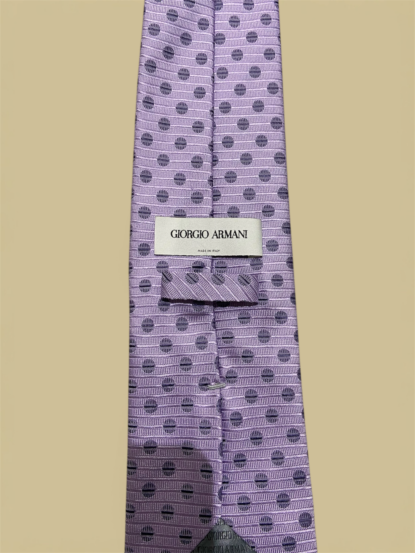 Giorgio Armani Lavender & Purple Striped & Dotted Silk Tie