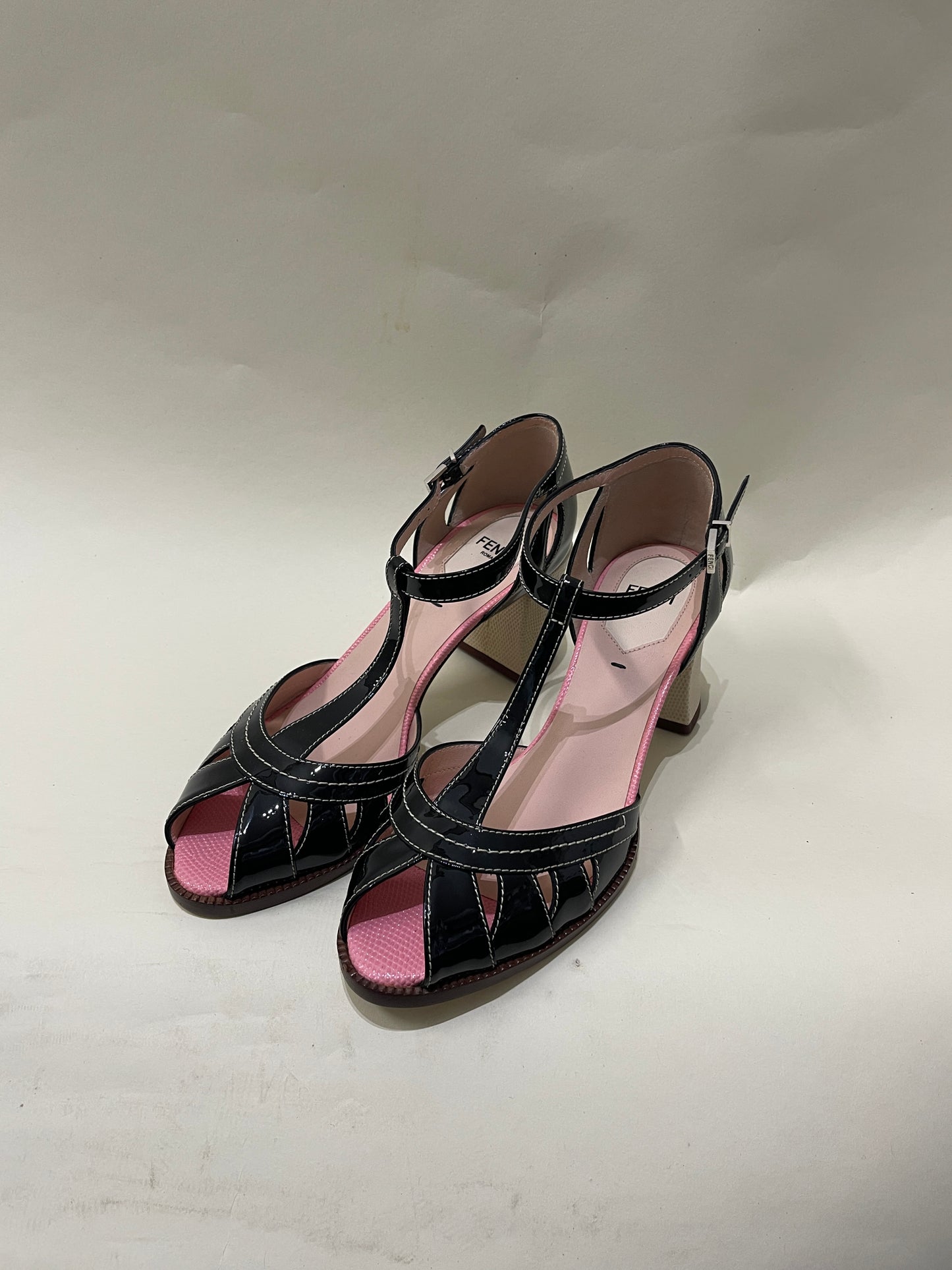 Fendi Black Patent Leather Cutout Pumps 5.5 M / 7 W