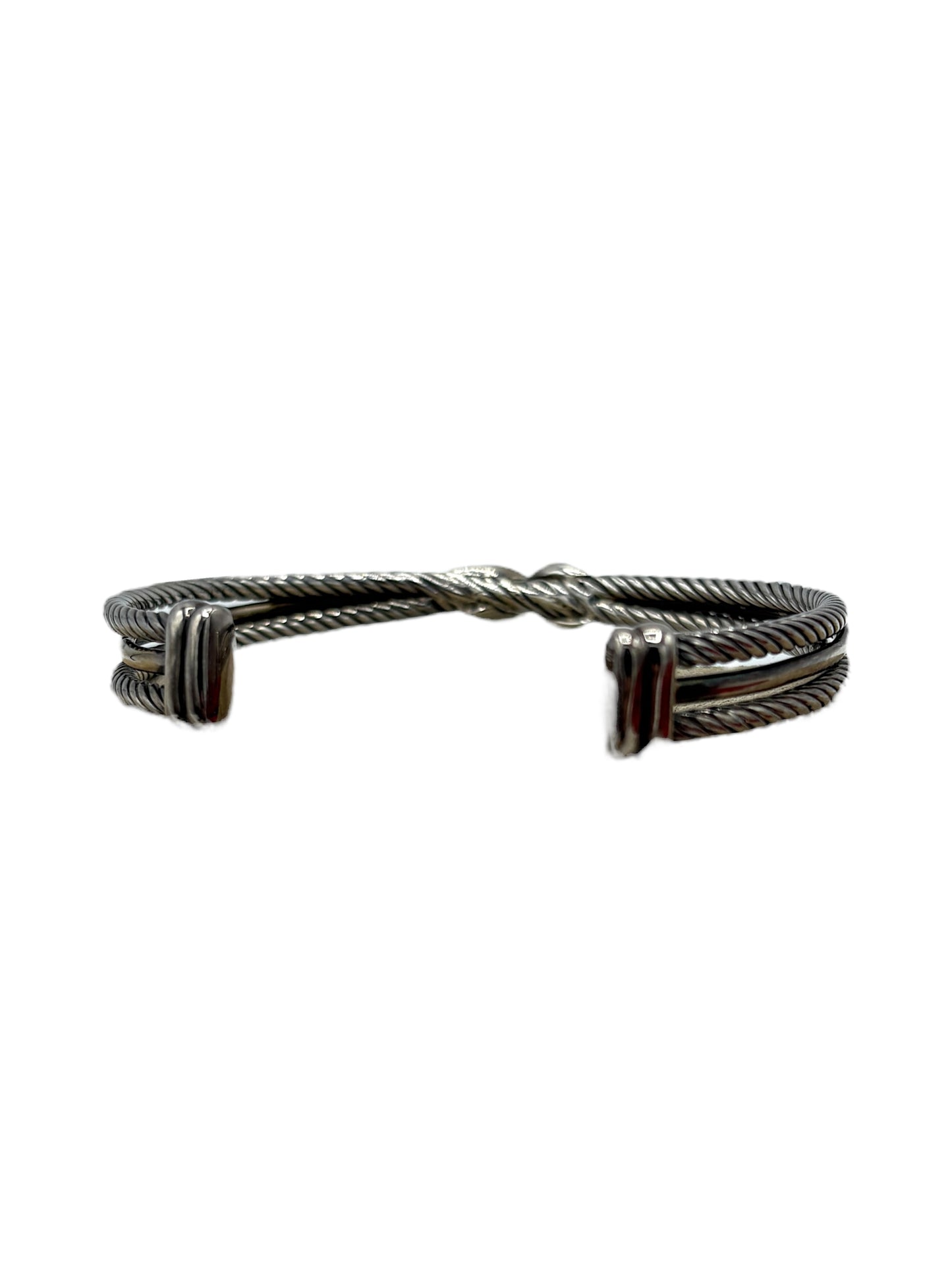 David Yurman Sterling Silver Crossover X Pavé Cuff Bracelet