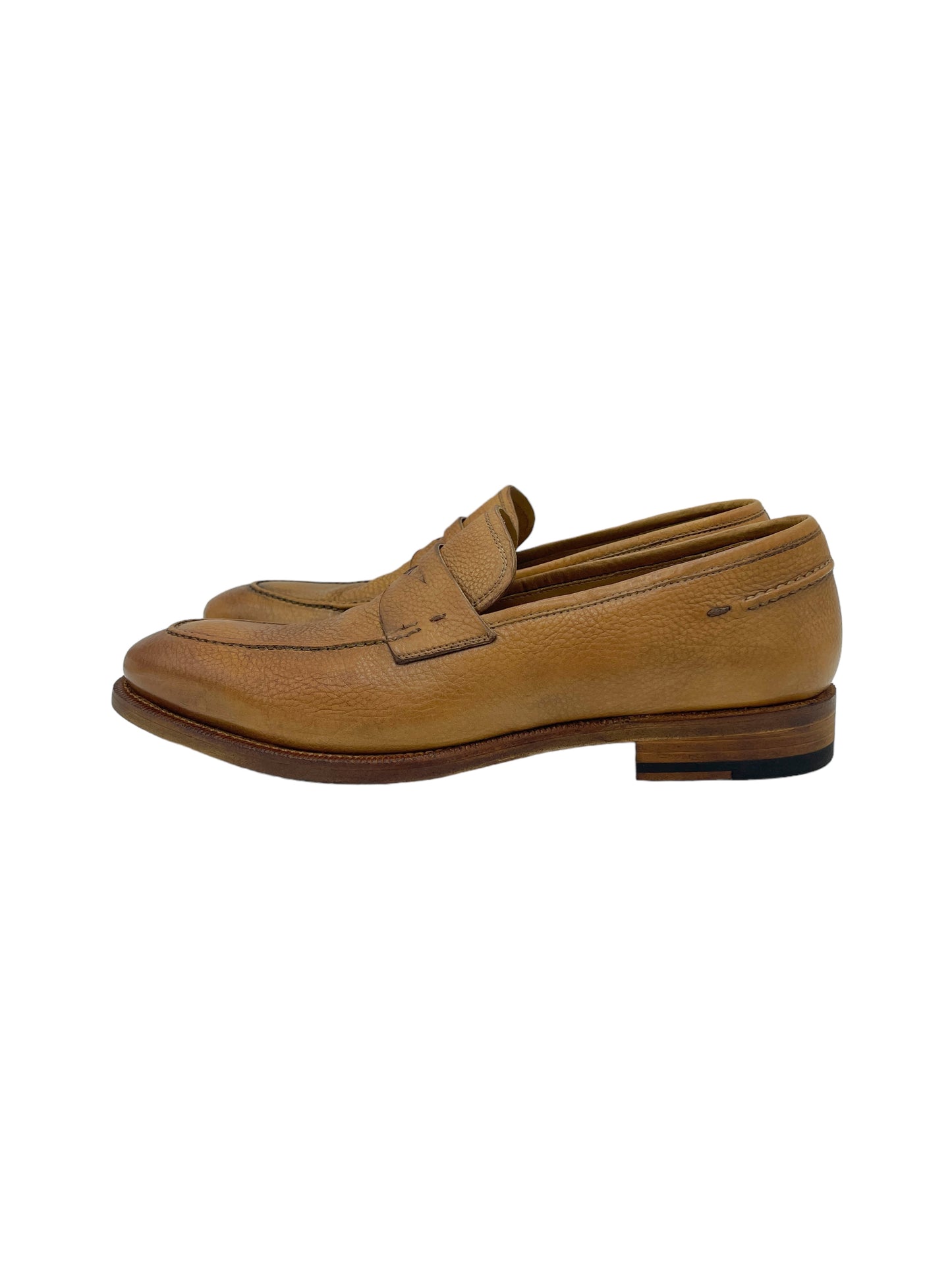 Magnanni Light Brown/Tan Grained Leather Penny Loafers 6 M / 7.5 W