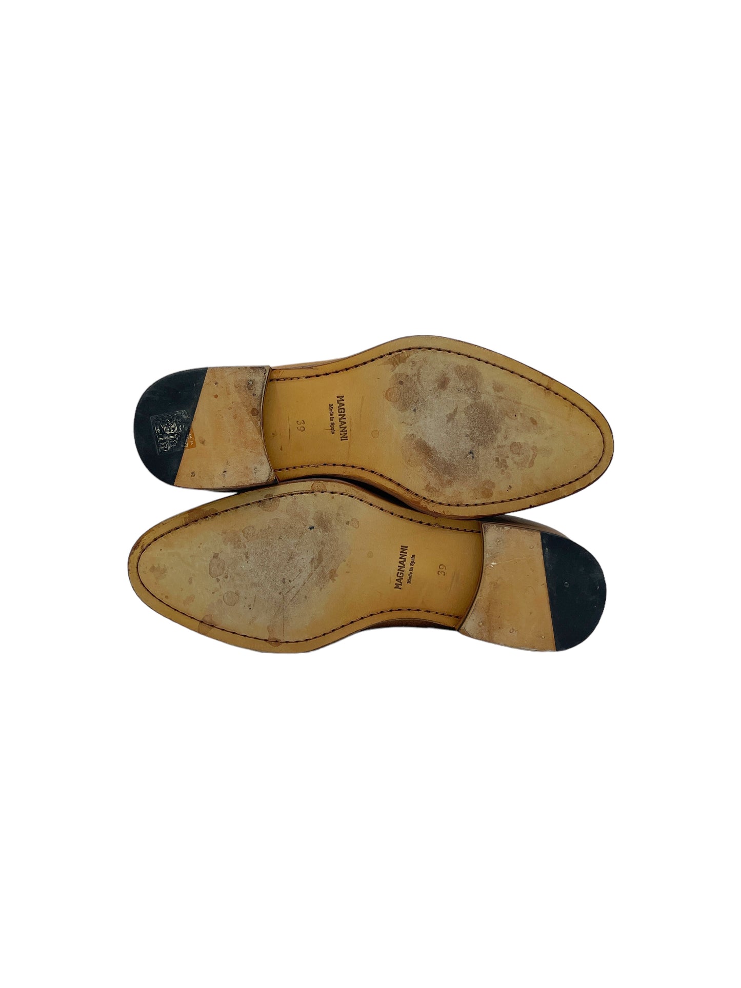 Magnanni Light Brown/Tan Grained Leather Penny Loafers 6 M / 7.5 W
