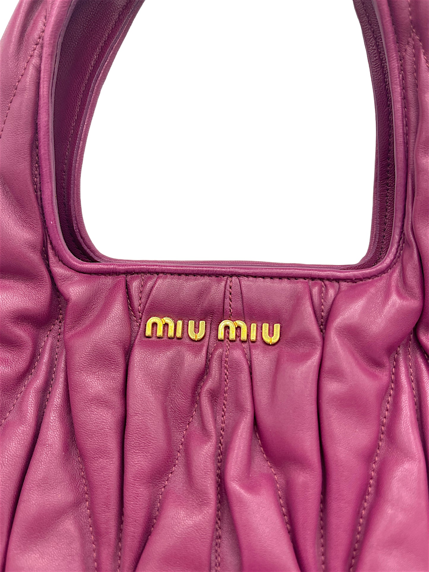 Miu Miu Purple Matelasse Leather Shopping Tote