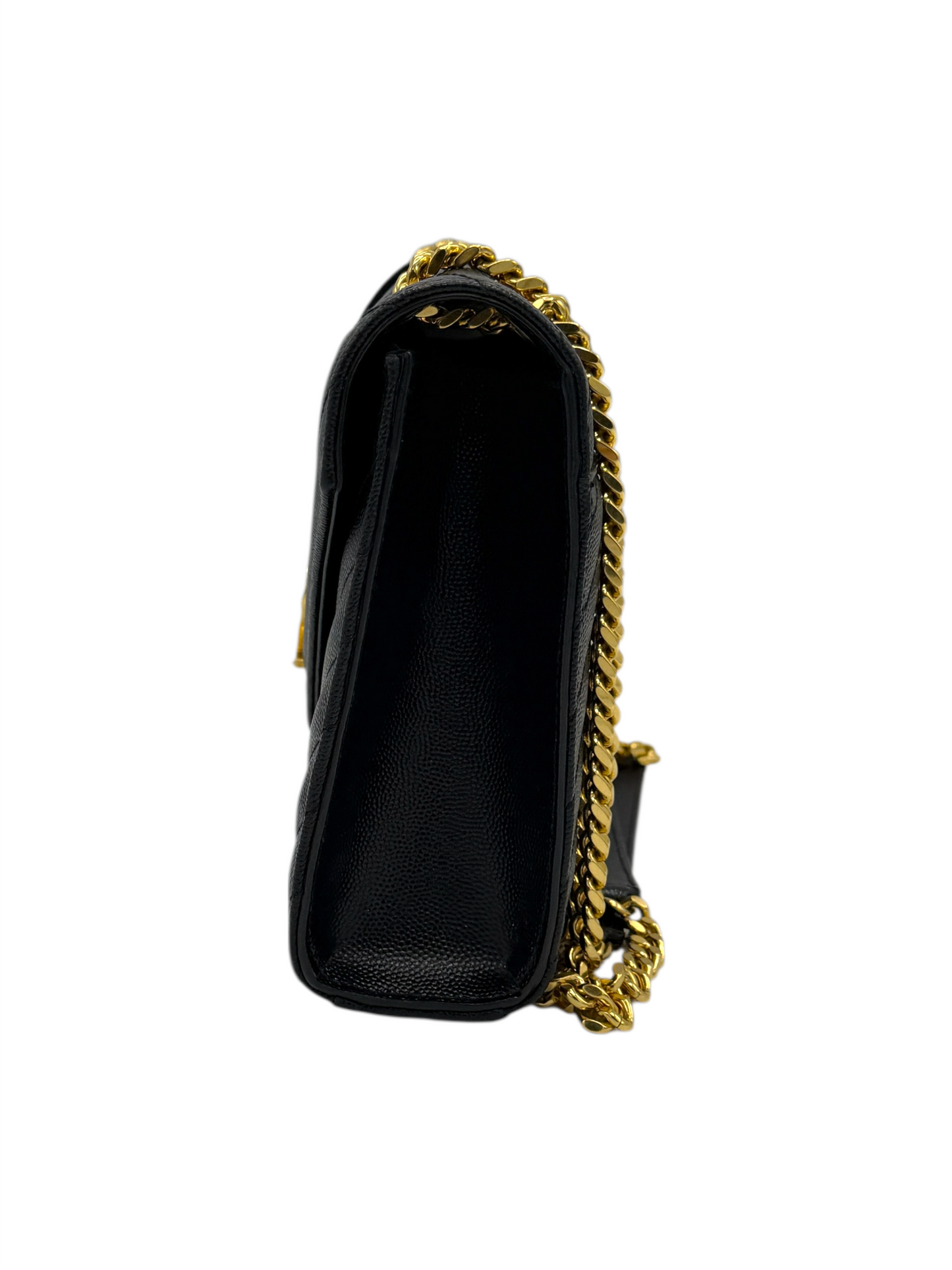 Saint Laurent Black Calf Leather Envelope Medium Bag