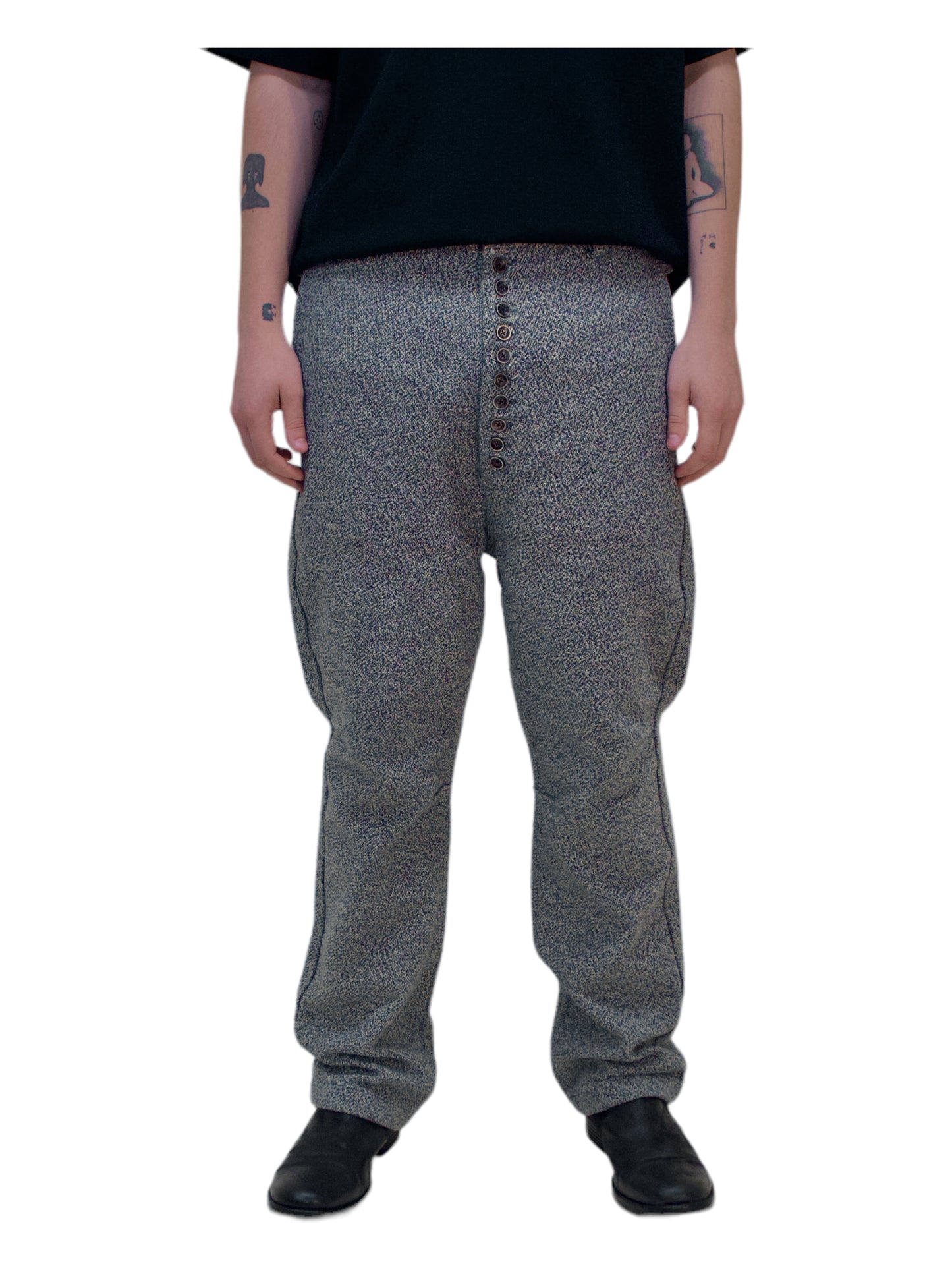 Kapital Blue, Black, Tan Woven Heavyweight Clown Pants - Genuine Design Luxury Consignment. New & Pre-Owned Clothing, Shoes, & Accessories. Calgary, Canada