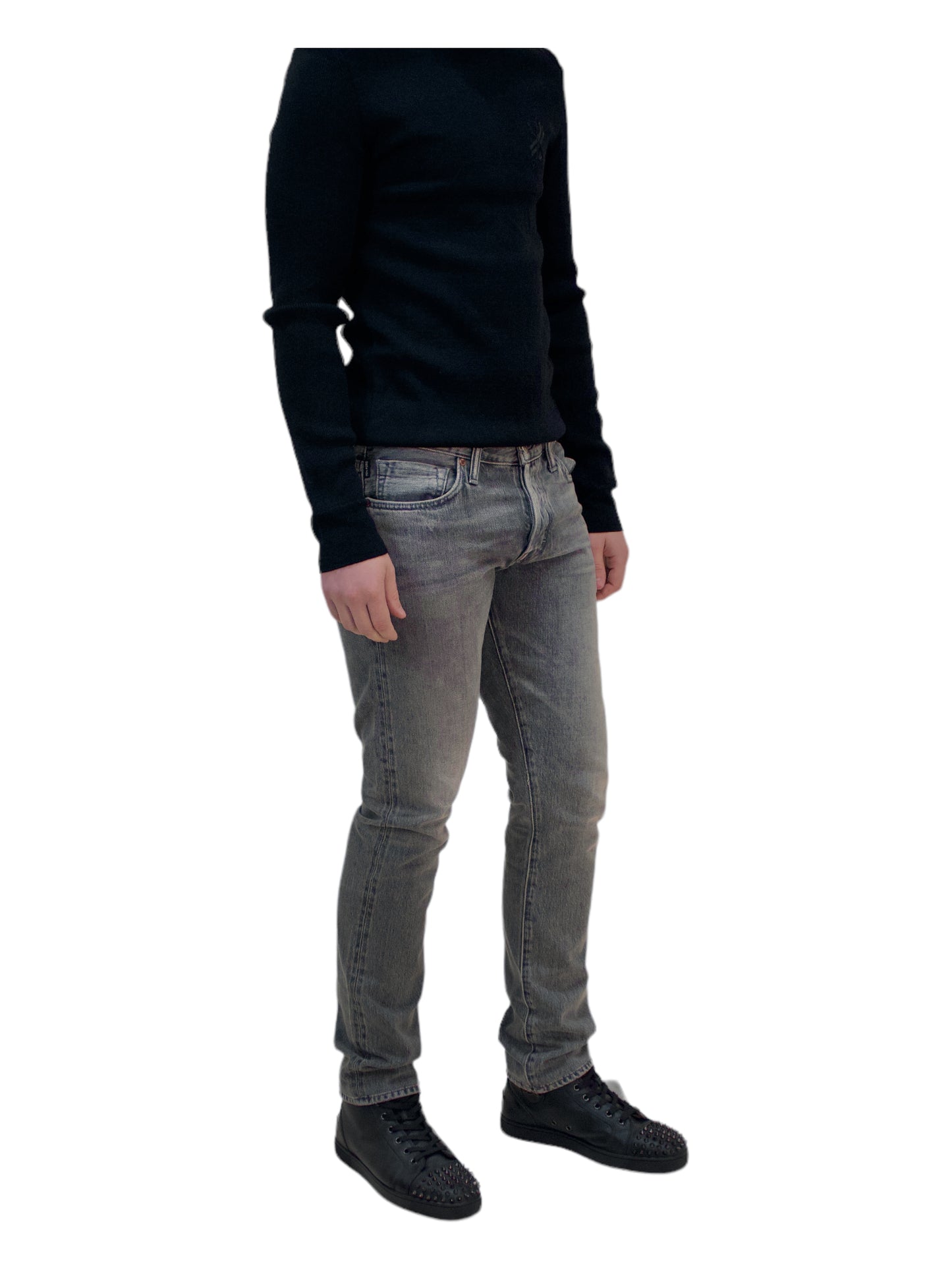 Tom Ford Dark Grey Faded Japanese Selvedge Denim Jeans - Genuine Design Luxury Consignment. New & Pre-Owned Clothing, Shoes, & Accessories. Calgary, Canada