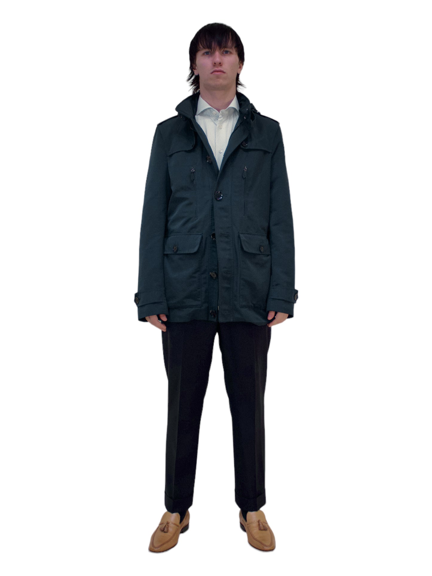 Burberry Navy Blue Trench Coat - Genuine Design Luxury Consignment. New & Pre-Owned Clothing, Shoes, & Accessories. Calgary, Canada