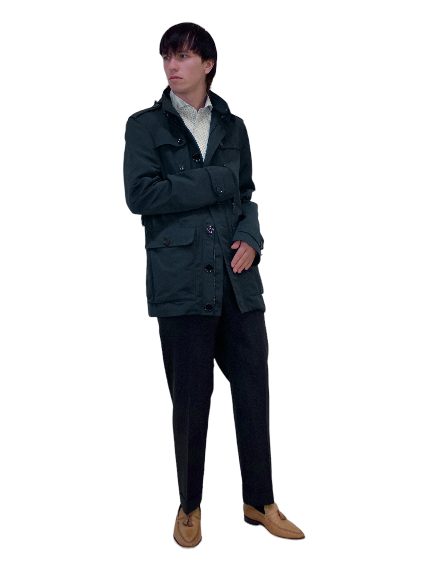 Burberry Navy Blue Trench Coat - Genuine Design Luxury Consignment. New & Pre-Owned Clothing, Shoes, & Accessories. Calgary, Canada