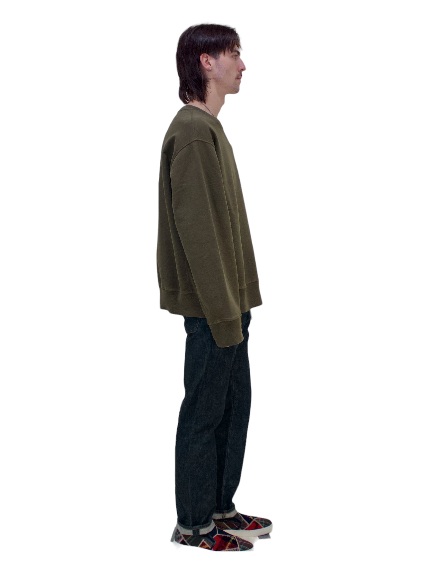 Helmut Lang Green Graphic Crewneck Sweater - Genuine Design Luxury Consignment. New & Pre-Owned Clothing, Shoes, & Accessories. Calgary, Canada