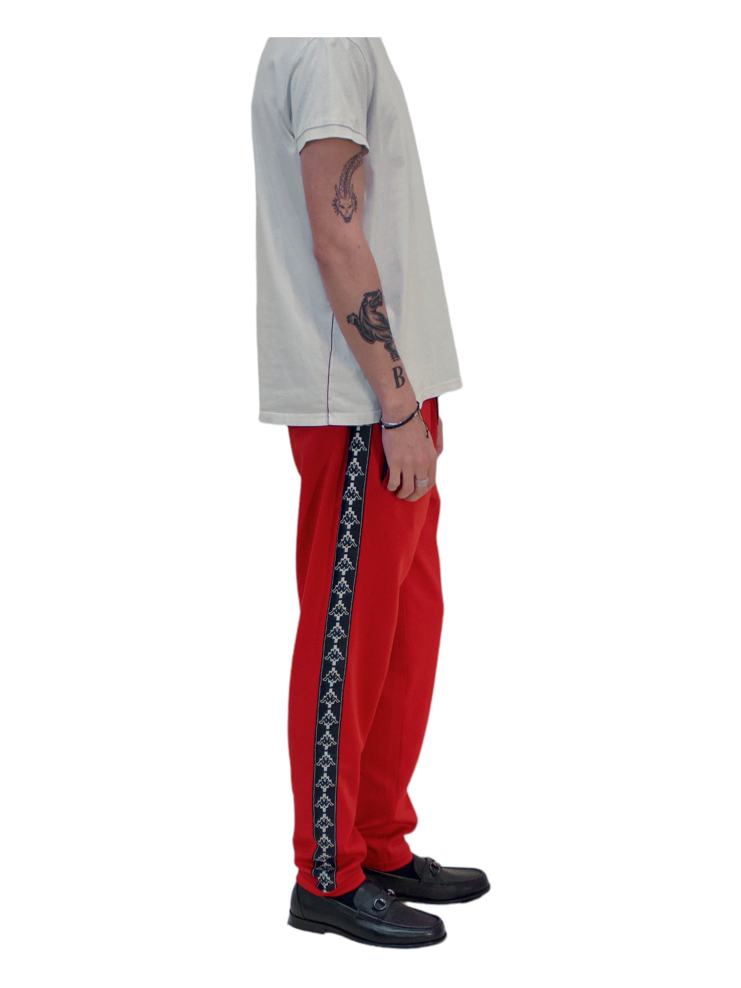 Marcelo Burlon X Kappa Red Tracksuit Bottoms - Genuine Design Luxury Consignment. New & Pre-Owned Clothing, Shoes, & Accessories. Calgary, Canada