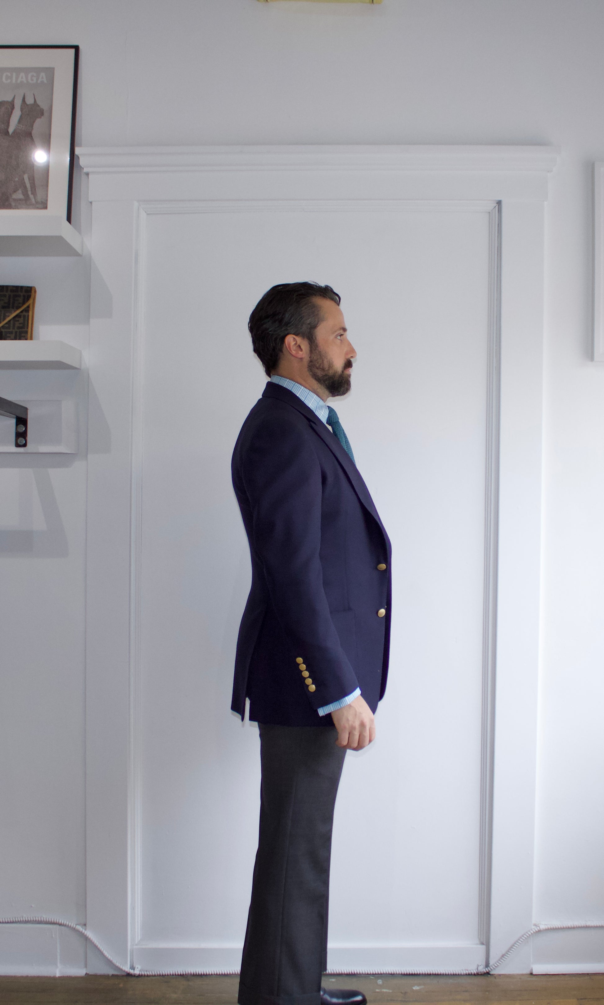 Tom Ford Hopsack Wool Navy Blazer -  Genuine Design Luxury Consignment Calgary, Alberta, Canada New and Pre-Owned Clothing, Shoes, & Accessories.